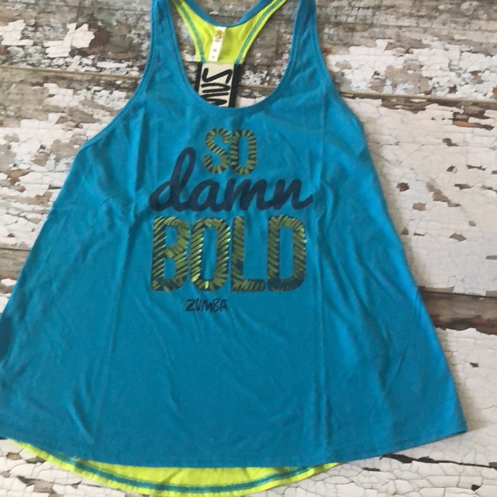 Zumba Fitness Green and Blue two layers Loose Top
